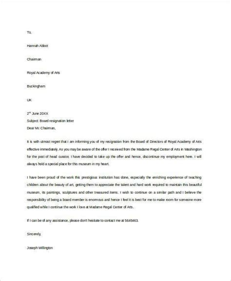 board resignation letter   templates
