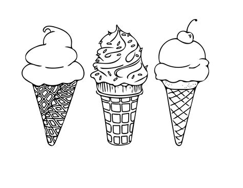 printable coloring sheet instant  ice cream cones