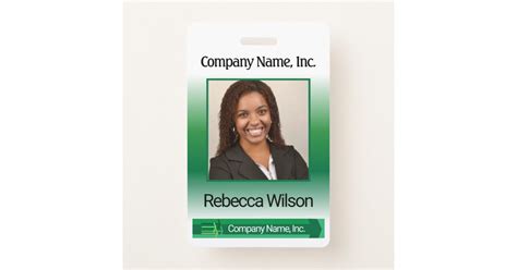 office employee picture badge green zazzle
