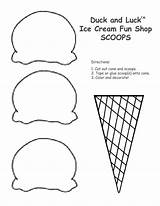 Ice Cream Cone Coloring Pages Scoop Drawing Cones Printable Print Template Scoops Sheet Craft Duck Printables Luck Color Snow Kids sketch template