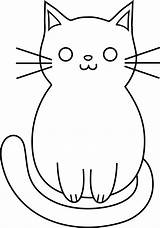 Cat Drawing Easy Simple Outline Face Animal Drawings Cartoon sketch template