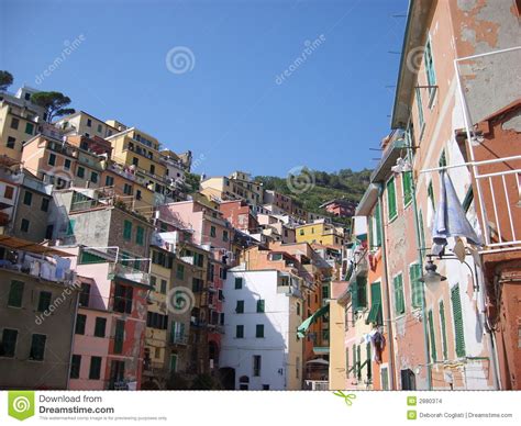 hillside buildings italy stock photo image  european