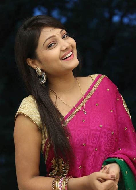 Telugu Actress Priyanka Sexy Stills In Pink Saree South