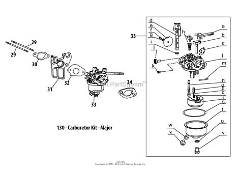 mtd abm   parts diagram   au carburetor