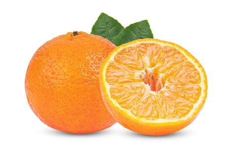 Mandarin Tangerine Citrus Fruit White Isolated On White Background