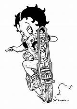 Betty Boop Coloring Pages Coloring4free Biker Related Posts sketch template
