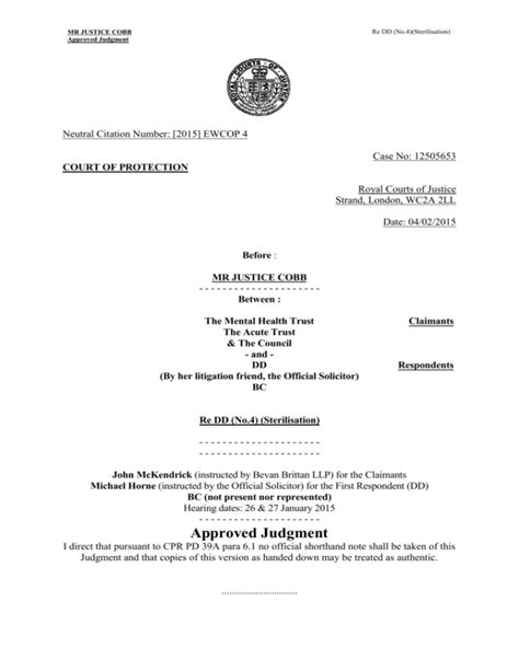 high court judgment template