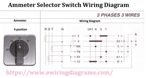 ammeter selector switch wiring diagram   phase  wires