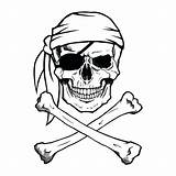 Pirate Skull Crossbones Drawing Jolly Bones Vector Roger Illustration Simple Skeleton Clipart Drawings Tattoo Stock Sketch Printable Easy Tattoos Bandana sketch template
