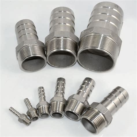 npt    male straight hose barb fitting stainless steel