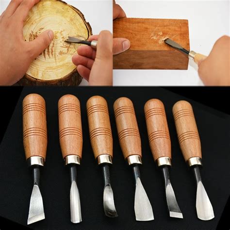 pcs hand wood carving tools chip detail chisel set knives tool  woodworking  carving