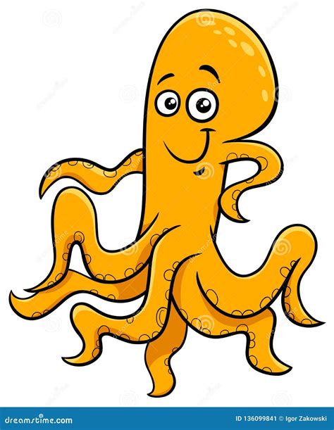 cute octopus character cartoon illustration stock vector illustration