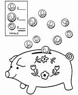 Coloring Bank Piggy Pages Color Coin Going Clipart Printable Colouring Getcolorings Library Getdrawings Popular Luna sketch template