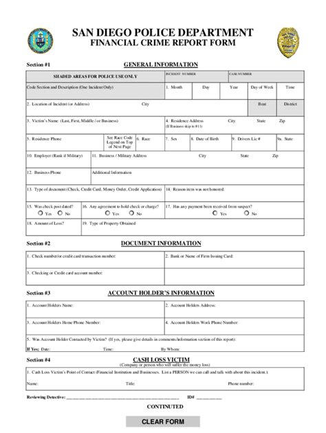 printable blank police report forms images   finder