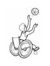 Coloring Special Wheelchair Needs Pages Disabilities People Athlete Basketball Playing sketch template