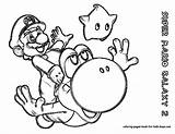 Coloring Mario Yoshi Super Pages Riding Printable Comments sketch template