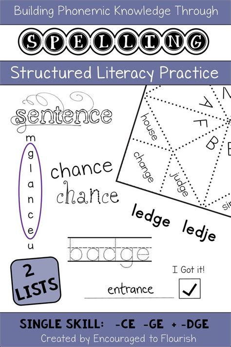 spelling words   ce  ge dge lists games activities literacy practice