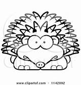 Hedgehog Cartoon Scared Clipart Coloring Cory Thoman Vector Sleeping Depressed Happy Outlined 2021 Angry Clipartof Illustration Regarding Notes Clipground sketch template