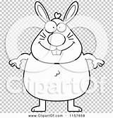 Chubby Bunny Outlined Coloring Clipart Cartoon Vector Thoman Cory sketch template