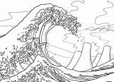 Hokusai Vague Fukushima sketch template