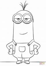 Coloring Kevin Minion Pages Printable Drawing sketch template