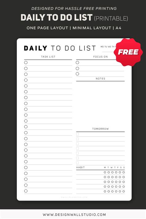 daily   list printable
