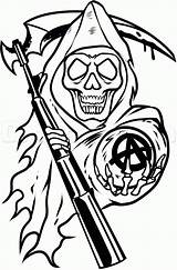 Anarchy Sons Dragoart Reaper Grim Printout sketch template