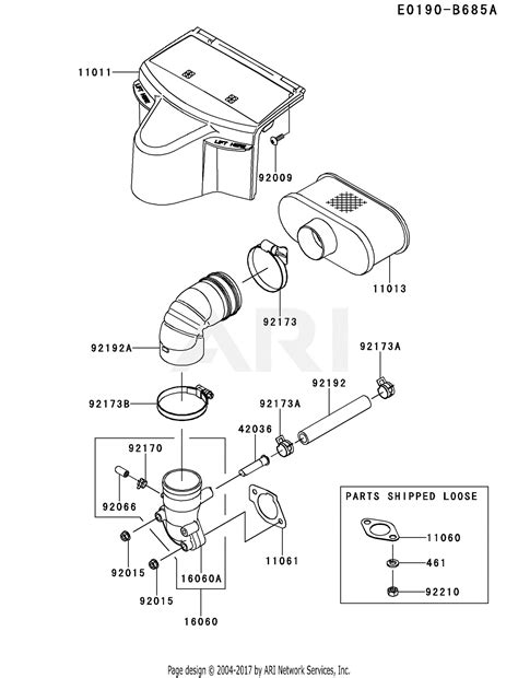 kawasaki frv bs  stroke engine frv parts diagram  air filtermuffler