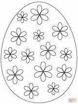 Easter Coloring Egg Flowers Pages Simple Printable Eggs Print Color Book Supercoloring Drawing Puzzle sketch template