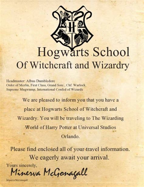 printable hogwarts acceptance letter templates hogwarts acceptance