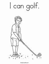 Golf Coloring Pages Golfer Boy Twistynoodle Print Ll Noodle sketch template