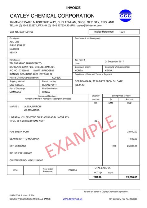 export documentation part  invoice