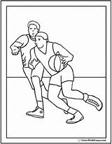 Coloring Basketball Pages Offensive Defensive Sheet Colorwithfuzzy sketch template