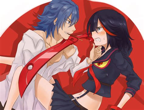 Azuuru Azure0608 Black Hair Blue Eyes Blue Hair Kill La Kill Male