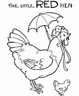 Hen Red Little Coloring Pages Story Printable Nursery Colouring Rhymes Kids Sheets Chicken Color Activities Character Preschool Bluebonkers Characters Clipart sketch template