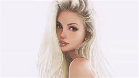 2560x1440 Blonde Woman Portrait Digital Art 1440p Resolution Hd 4k