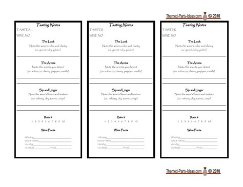 wine tasting score sheets   page  printable