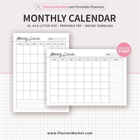 paper monthly planner monthly overview monthly tracker month