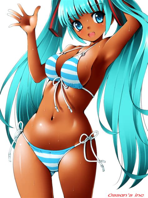 Safebooru 1girl Aqua Hair Arm Up Armpits Bikini Blue