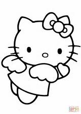 Coloring Kitty Hello Angel Pages Drawing Printable Puzzle Paper sketch template