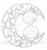 Hourglass Metacharis Crescent Heals Tatoeage Mystical sketch template