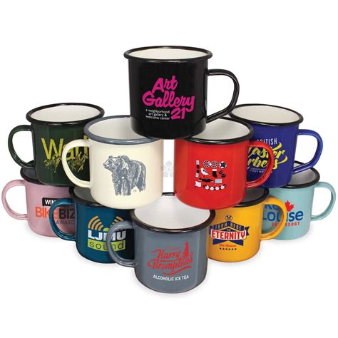 promotional oz enamel mug personalised  mojo promotions