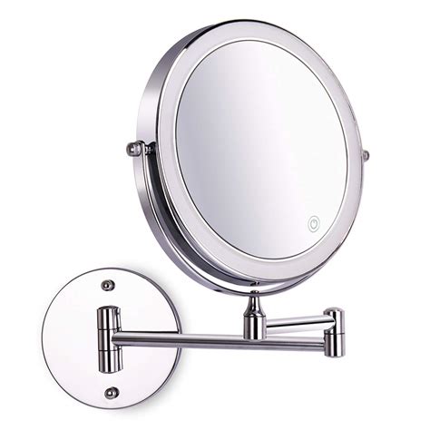 wall mounted makeup mirror adjustable led light touch screen xx magnifying  sided