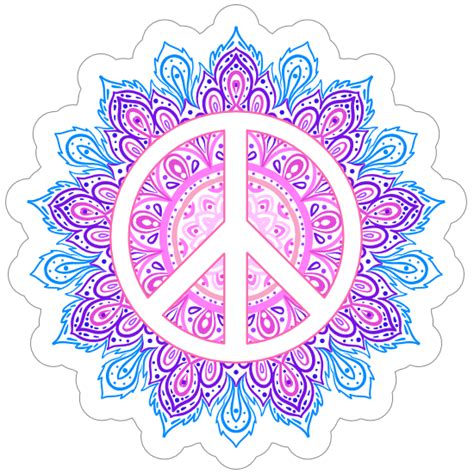 peace sign mandala hippie sticker