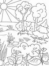 Natureza Radura Piante Glade Foresta Preto Floresta Plants Fumetto St3 Livro Cliparts Pinto Conocimiento sketch template
