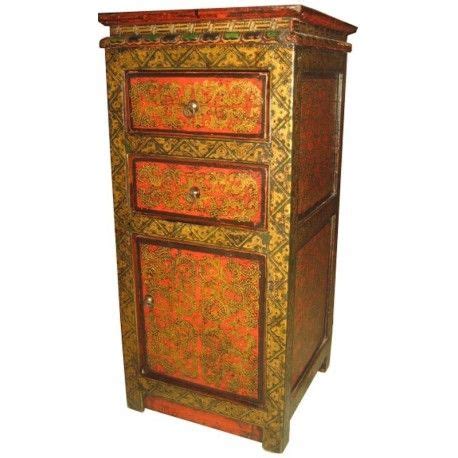 meuble dappoint tibetain avec  porte   tiroirs dim lxpxh cm origine tibet