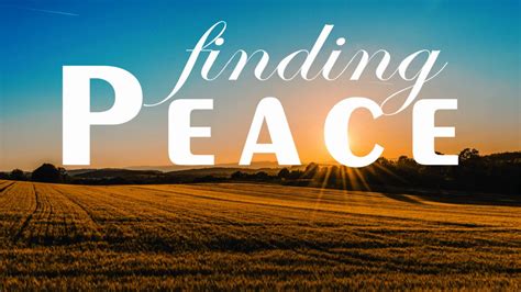 finding peace  youtube