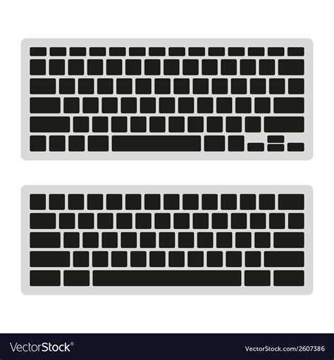 computer keyboard blank template set royalty  vector