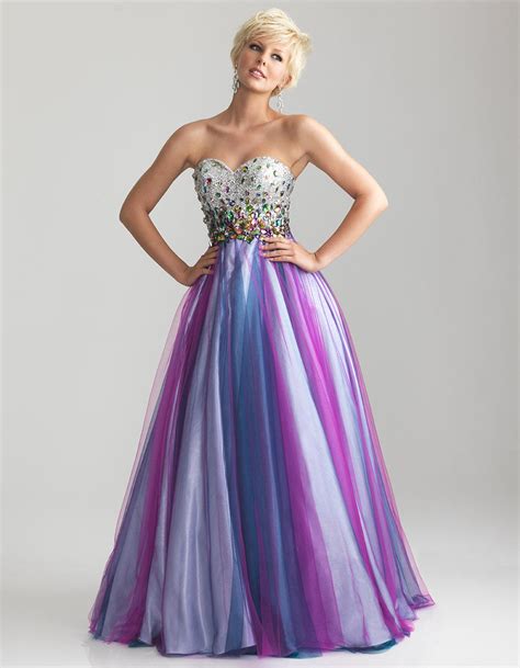 purple multi rhinestone tulle strapless sweetheart prom gown unique vintage cocktail