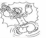 Coloring Pages Popeye 01ed Strong Turn Into Printable sketch template